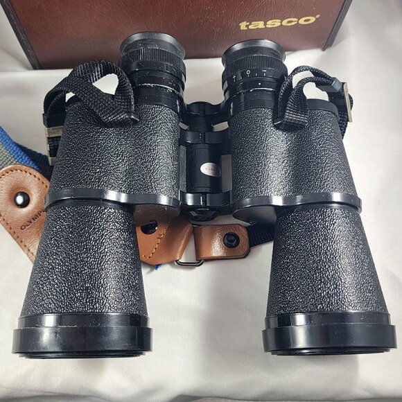 Tasco Zip Binoculars 10x50 Fully Coated w/ Leather Case & Olympus Camera Strap - Picture 5 of 11